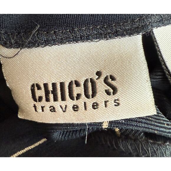 Chico's Travelers Top Women Medium Striped Long Sleeve Vacation Nautical Preppy - Picture 3 of 14